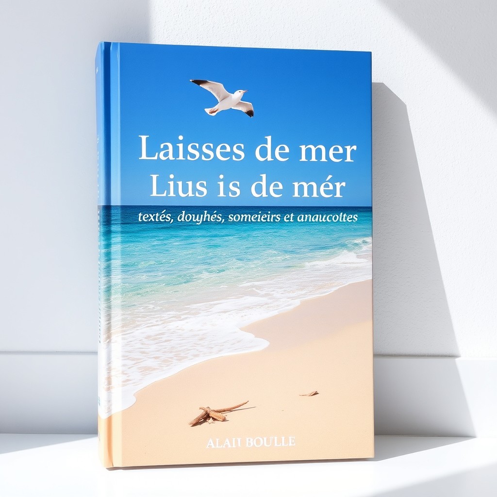 The cover of a book titled 'Laisses de mer', subtitled 'textes, pensées, souvenirs et anecdotes', authored by Alain BOUVELLE