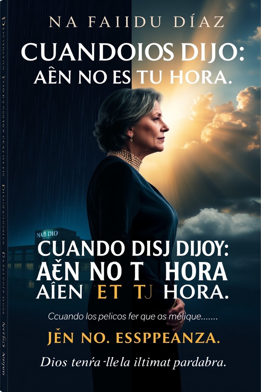 A powerful book cover design titled 'CUANDO DIOS DIJO: AÚN NO ES TU HORA' by Naidu Díaz