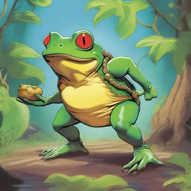 In the latest issue of The Amazing Adventures of Superfrog, our hero encounters a villainous spadefoot toad with hypnotizing abilities.