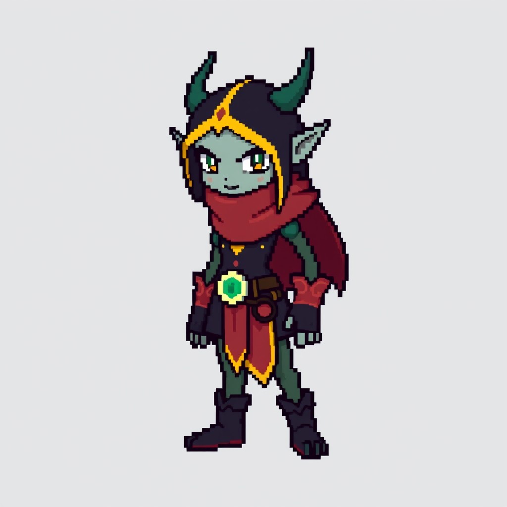 A dark elf Pokémon trainer sprite designed for Pokémon Essentials, inspired by fifth-generation graphics