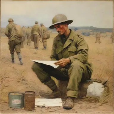 The artist used a field ration as the subject of their painting to depict the everyday life of soldiers in the field.