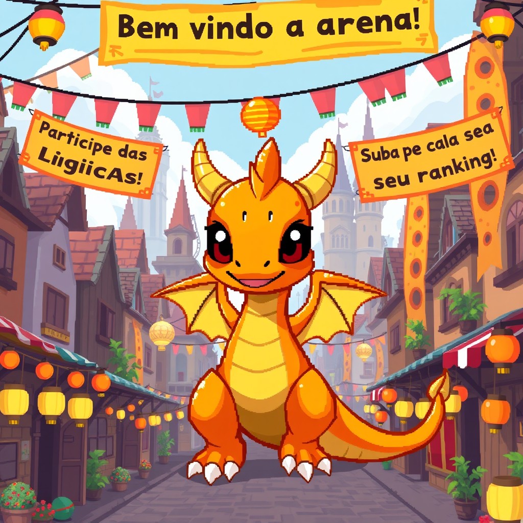 A pixel art dragon inspired by Dragonite, designed for a Flutter app animation using custom painter
