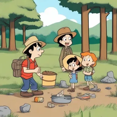 In the cartoon series, the main characters find themselves stranded in the wilderness and rely on field rations to survive until they are rescued.
