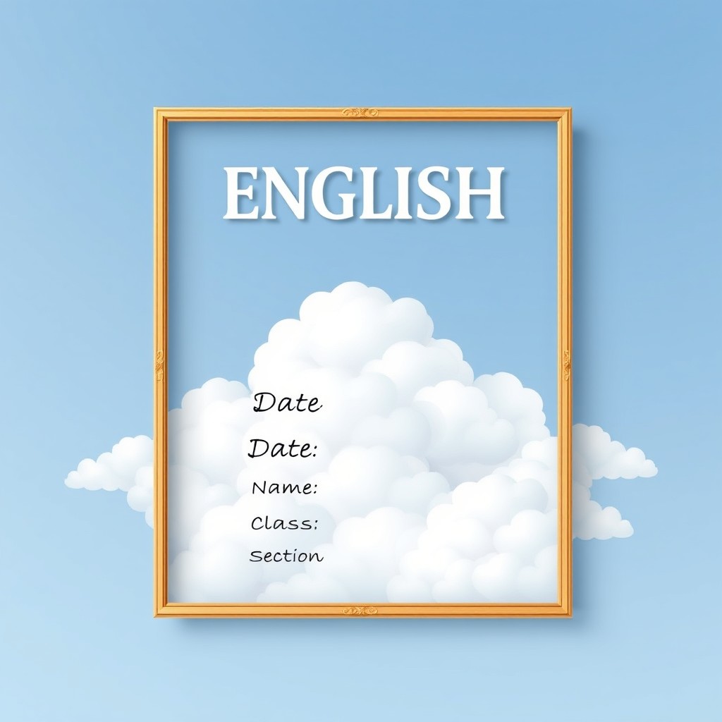A beautifully designed assignment front page for English