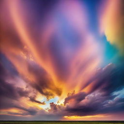 A breathtaking panorama of a vast and beautiful sky in a myriad of colors.