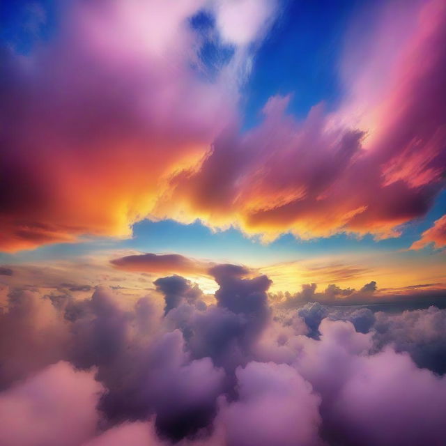 A breathtaking panorama of a vast and beautiful sky in a myriad of colors.