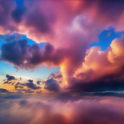 A breathtaking panorama of a vast and beautiful sky in a myriad of colors.