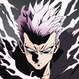 Ryomen Sukuna, the King of Curses from Jujutsu Kaisen anime, appearing with his menacing dual-faced profile, exuding an aura of dark energy.