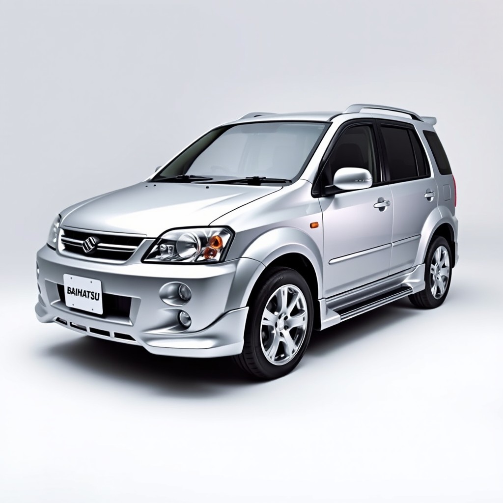 A Daihatsu Espass 2005 in a sleek, modern design, showcasing a flawless, glowing silver paint job