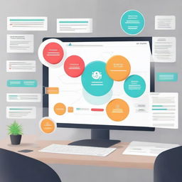 A sleek BPM (Business Process Management) system module, accentuating configurable processes. It features improved ergonomics, editable editions appearing user-friendly, and exemplifies an optimized user experience. A visual representation of an innovative call for tender management tool.