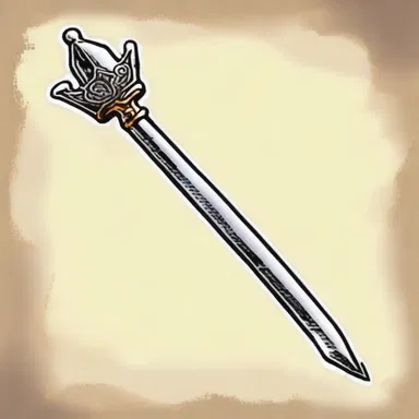 In the fantasy novel, the protagonist found a magical wand in the shape of a small wedge.