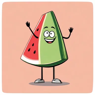 The cartoon portrayed a character holding a comically oversized wedge-shaped slice of watermelon.