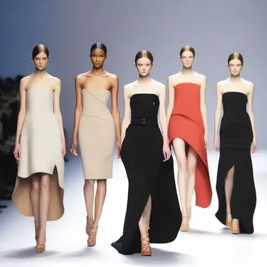 The fashion designer showcased a collection of avant-garde dresses, some of which had a unique wedge shape at the hemline.