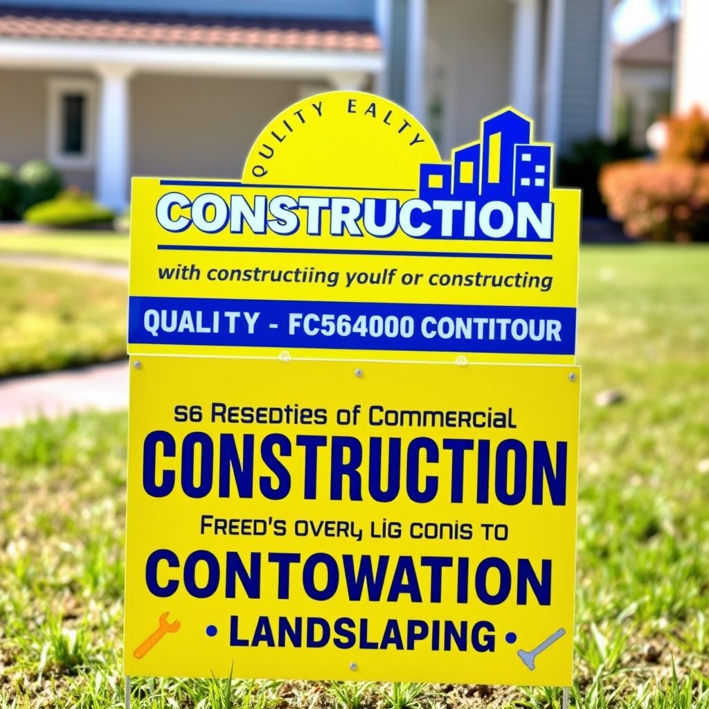 Vibrant Construction Company Yard Sign Design