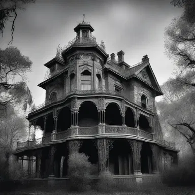 The haunted mansion was said to be inhabited by a ghostly beauty with an eerie allure.