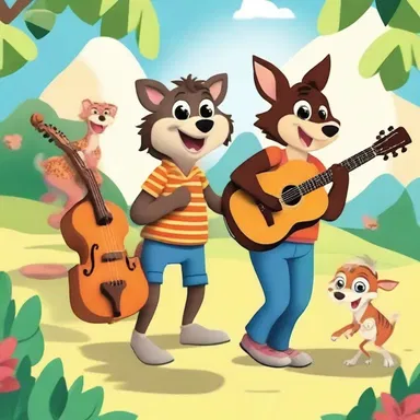 In the animated world, characters of different species and backgrounds would join forces for wild and energetic jam sessions, spreading joy through music.