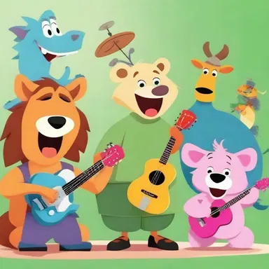 In the animated world, characters of different species and backgrounds would join forces for wild and energetic jam sessions, spreading joy through music.