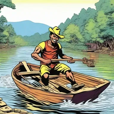 The comic book featured a bargee as a key character, using his skills to transport goods along the river.