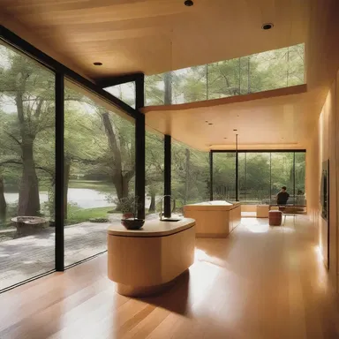 The architect incorporated the bargee's lifestyle into the design of the riverside house, creating a space that truly reflected their work.