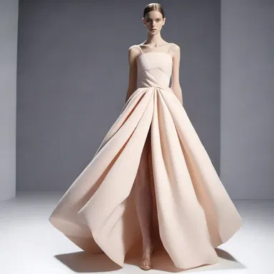 The designer created a pliant fabric that could be shaped into any desired form for the dress.