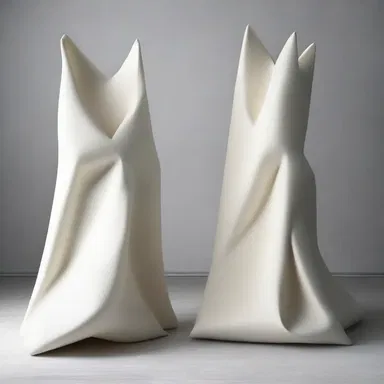 The designer created a pliant fabric that could easily be molded into various shapes and styles.