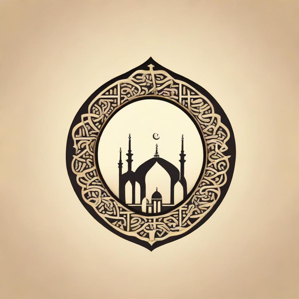 Create a logo for an Islamic channel, incorporating symbols of Islamic culture and history. The logo should be elegant and respectful, suitable for a setting where historic Islamic stories are shared.