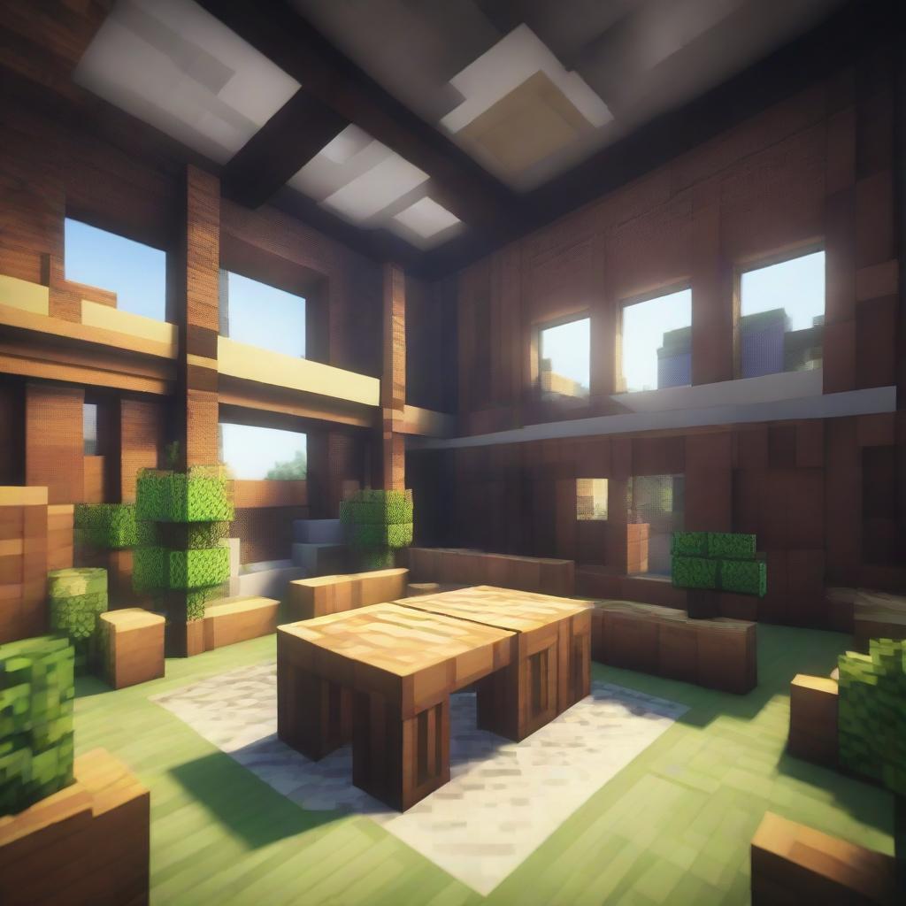 A detailed view of ELC school rendered artistically inside a Minecraft game environment.