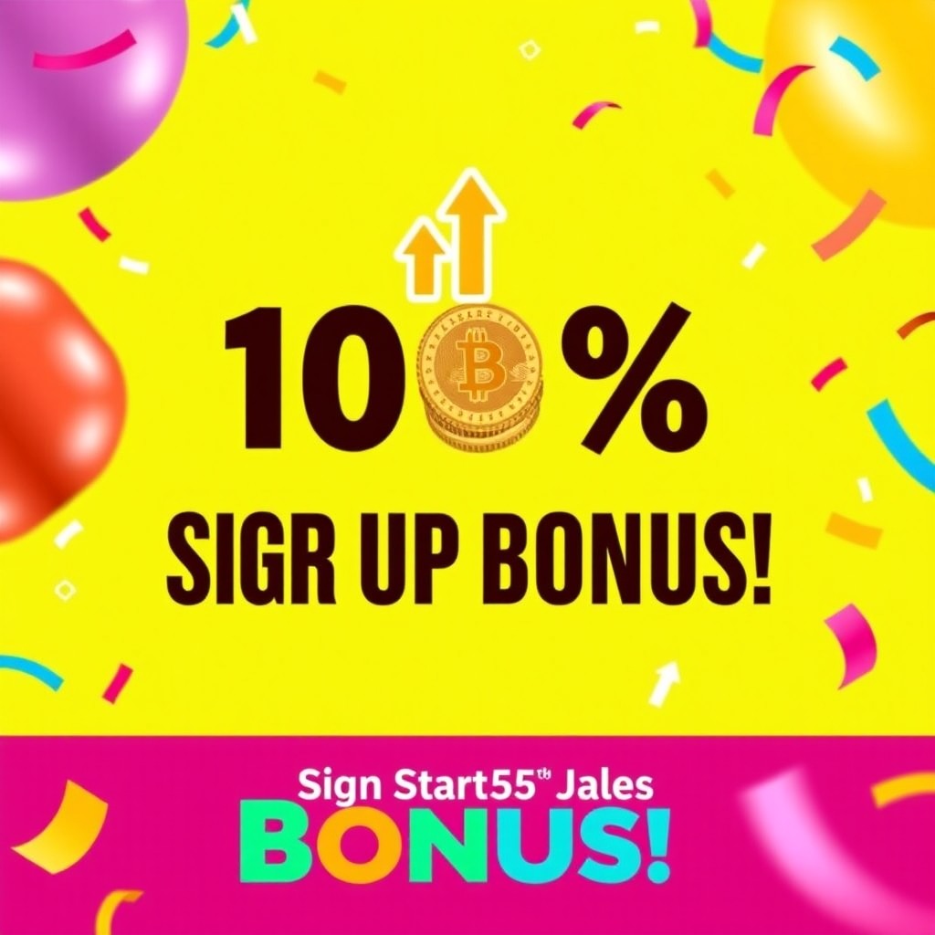 An eye-catching advertisement showcasing a vibrant and modern sign-up bonus offer