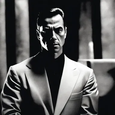 The antagonist in the movie used intimidating body language and a menacing tone of voice to compel others to do his bidding.