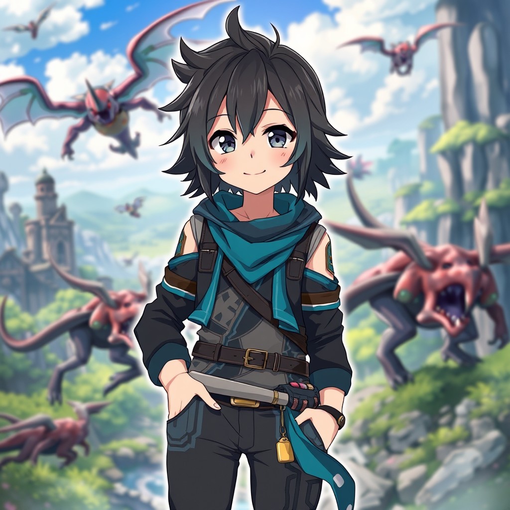 An anime character designed to resemble the user, with distinct features that reflect the user's personality