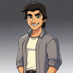 This is a revised high-quality comic-styled digital art portrait of Javier, now depicted with an added touch of cuteness