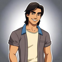 This is a revised high-quality comic-styled digital art portrait of Javier, now depicted with an added touch of cuteness