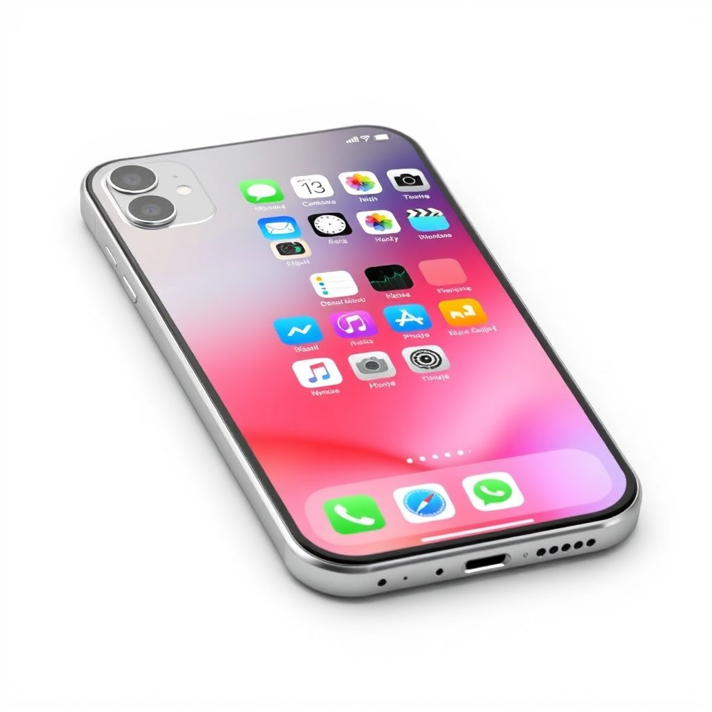 A retro concept iPhone designed to look like the early iPhones, featuring a sleek, rounded-edge aluminum body with a glass back, reminiscent of the original iPhone models