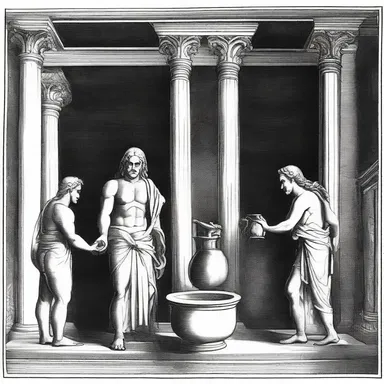 According to ancient mythology, the gods used a special potion for the sanitation of their sacred temples.