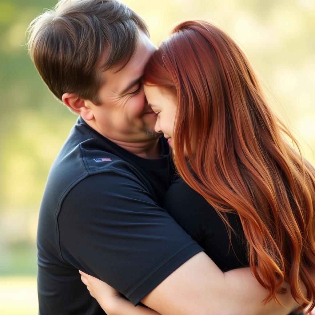 A heartwarming scene of a father embracing his daughter, highlighting their bond