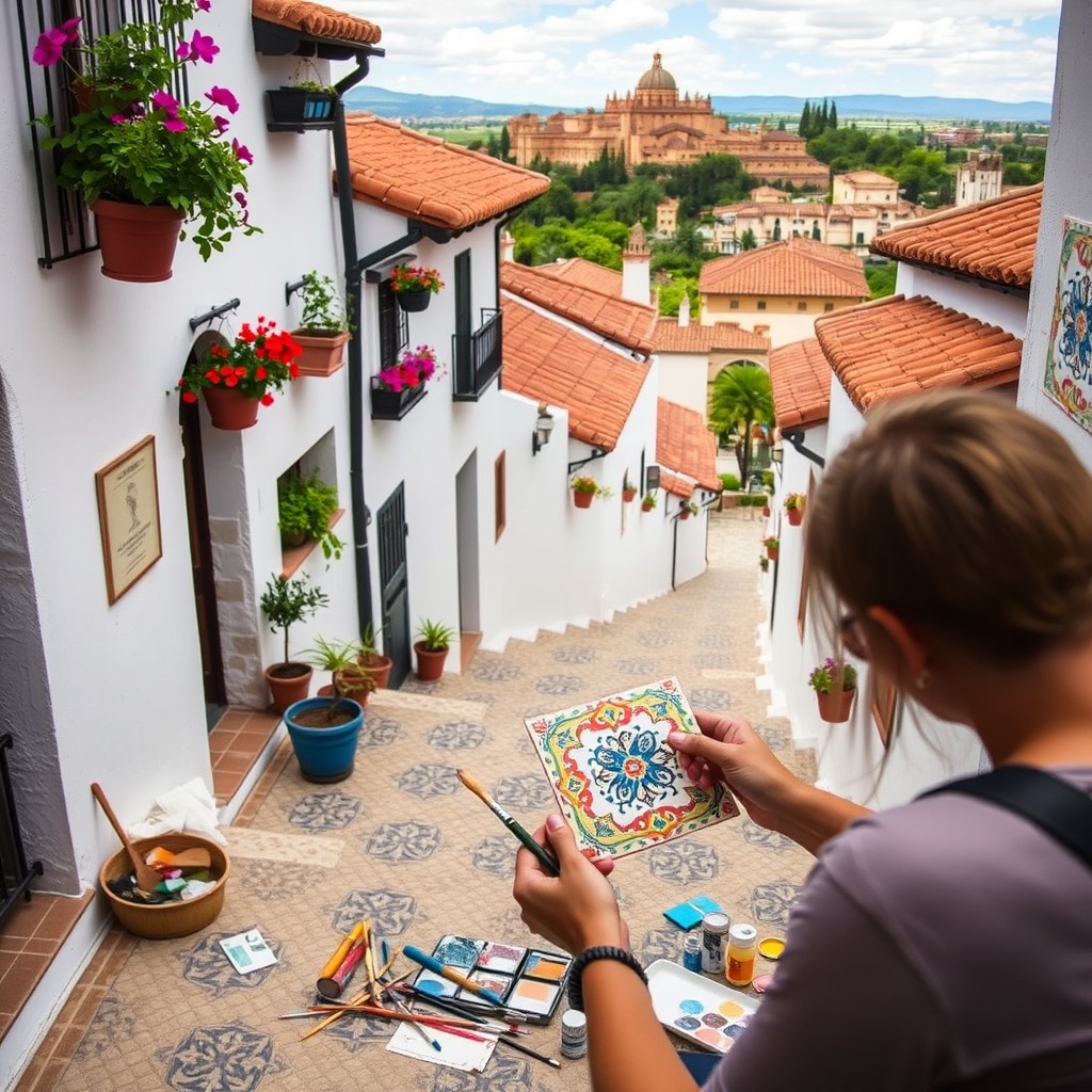 A beautiful scene showcasing a DIY project in Granada, capturing the essence of Spanish culture and architecture