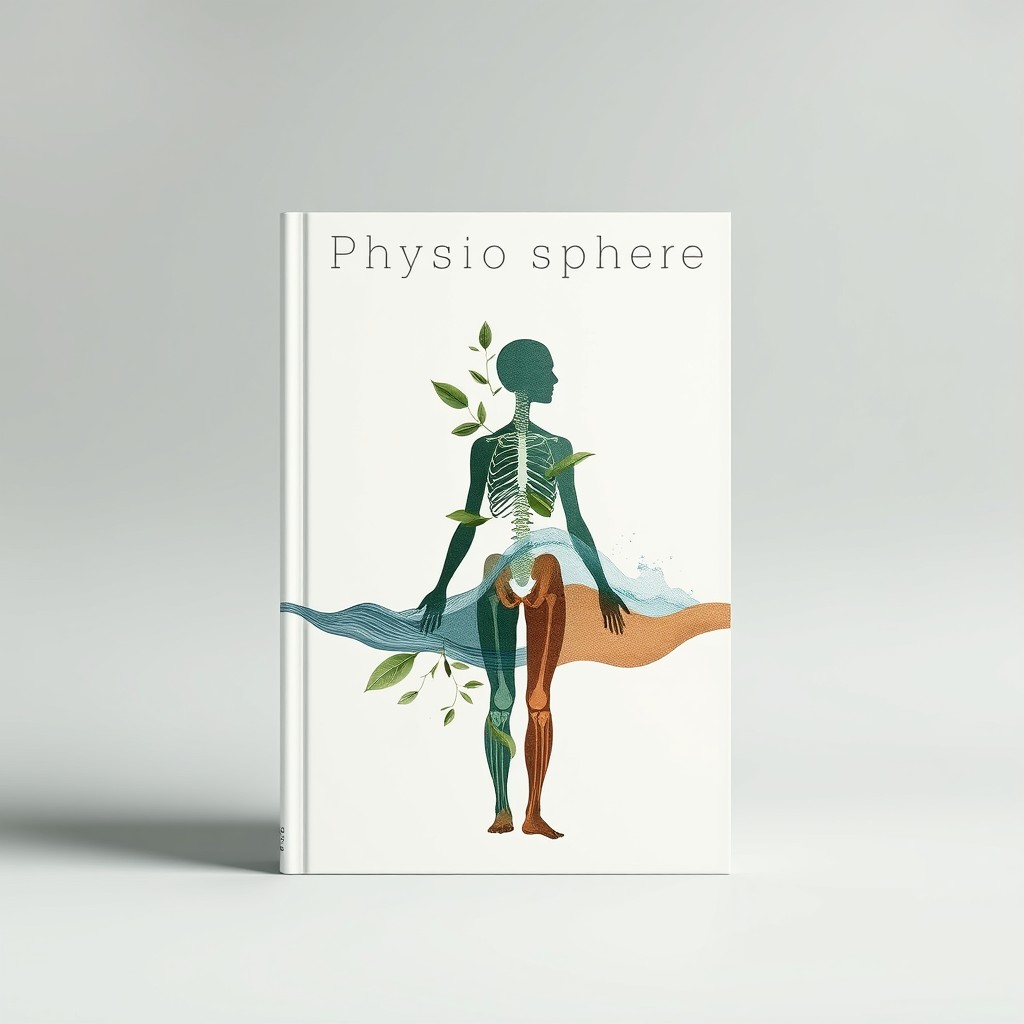 A minimalistic book cover design for the title 'Physiosphere'