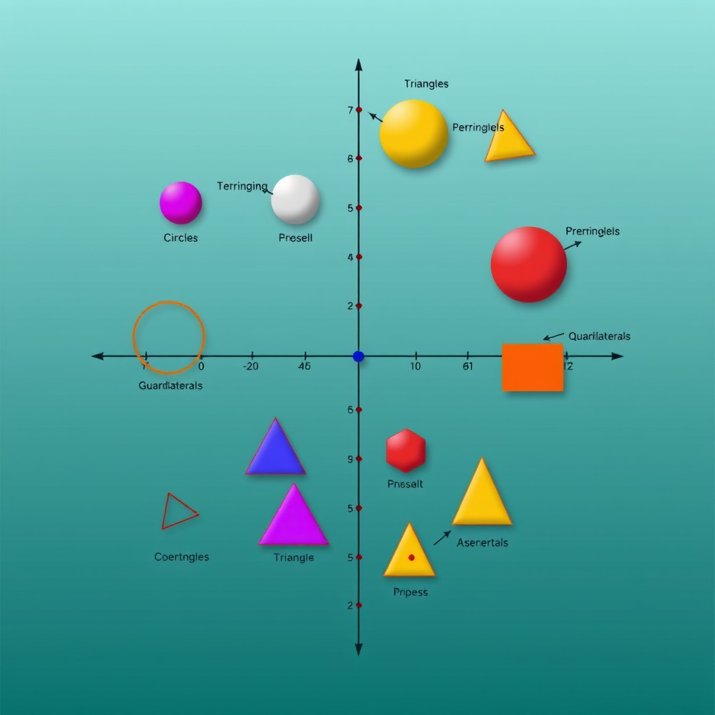A visually appealing representation of coordinate geometry, showcasing a 2D coordinate plane