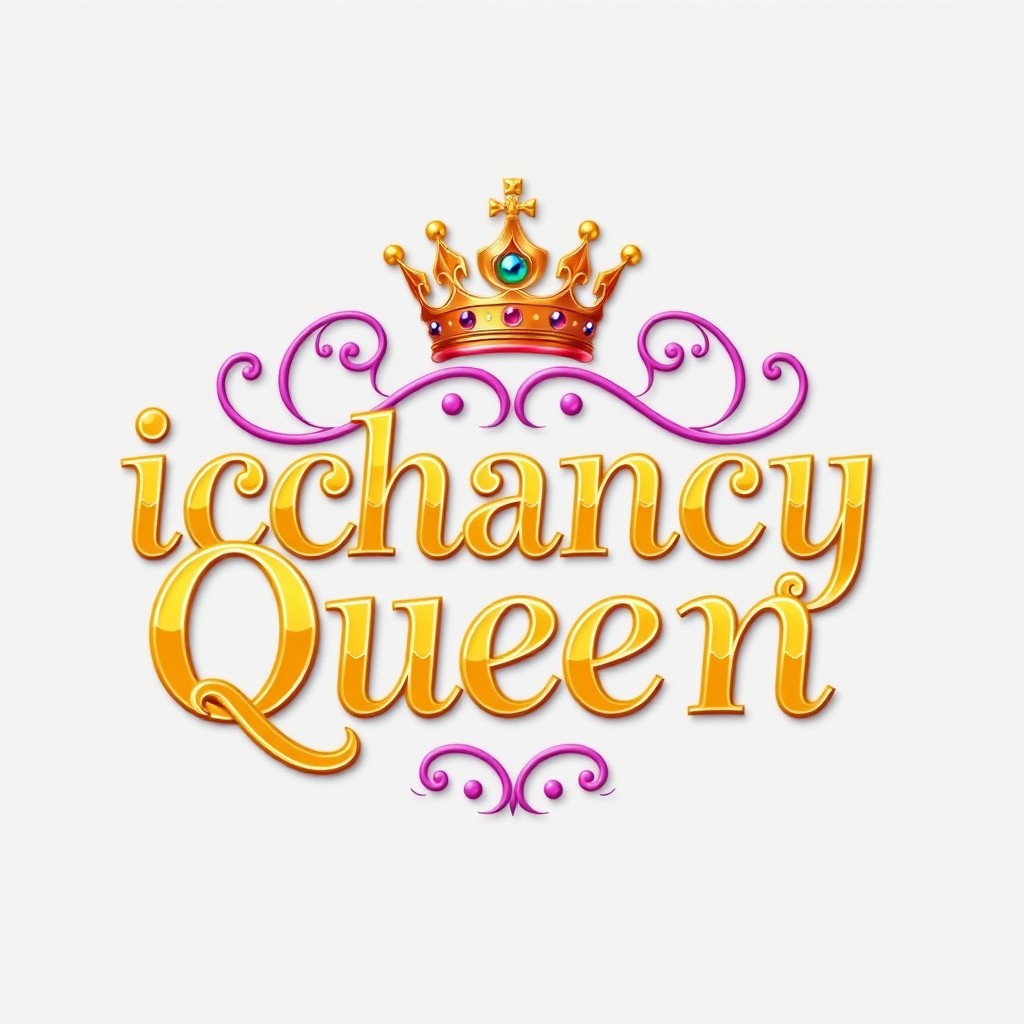 A beautifully designed logo featuring the words 'ichancy Queen' in an elegant, artistic font