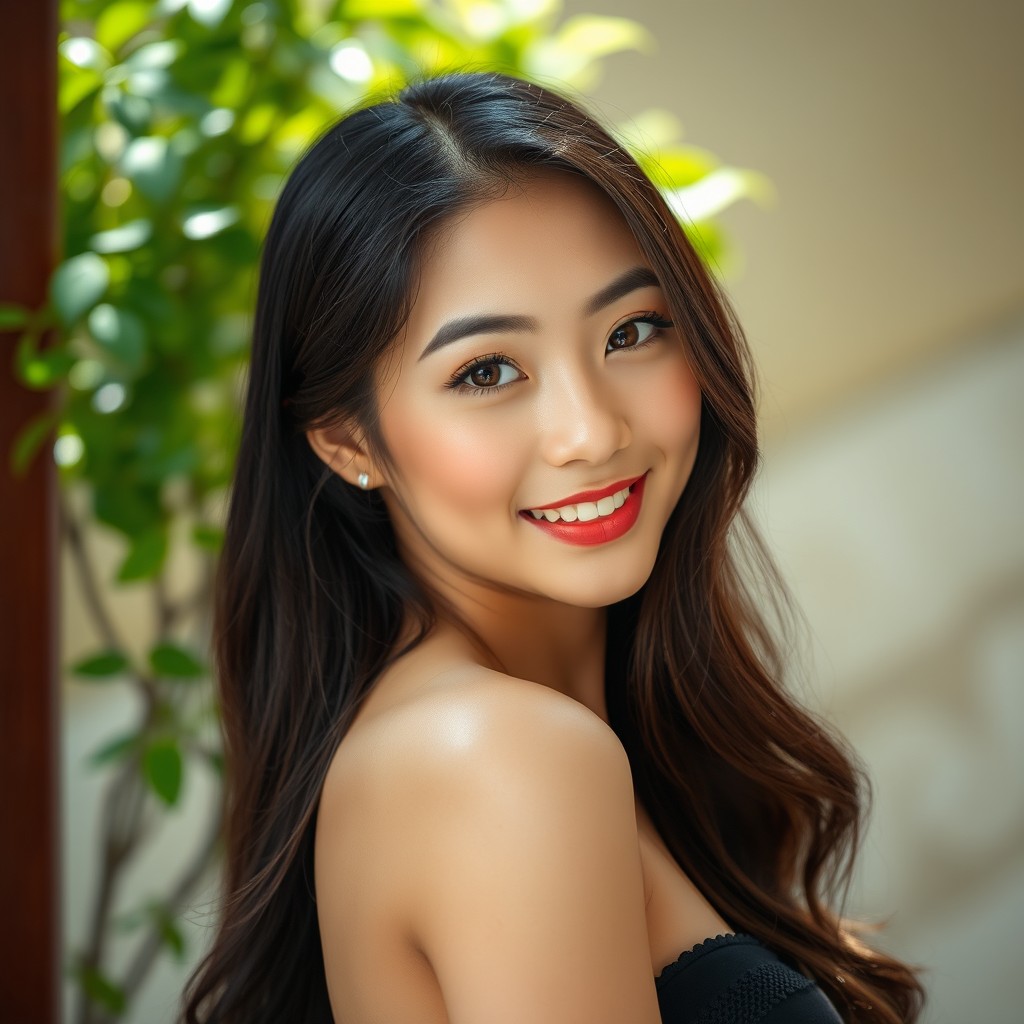 A beautiful Asian girl captured in an artistic and tasteful manner, embodying elegance and grace
