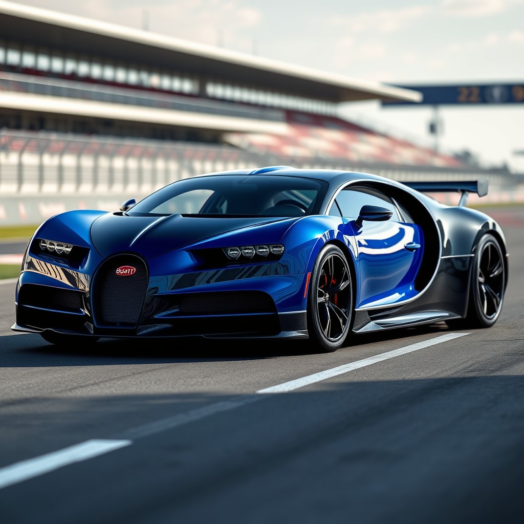 A stunning Bugatti Bolide supercar, showcasing its aerodynamic design and striking features