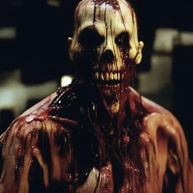 The horror film relied on crude special effects to create gruesome and terrifying scenes.