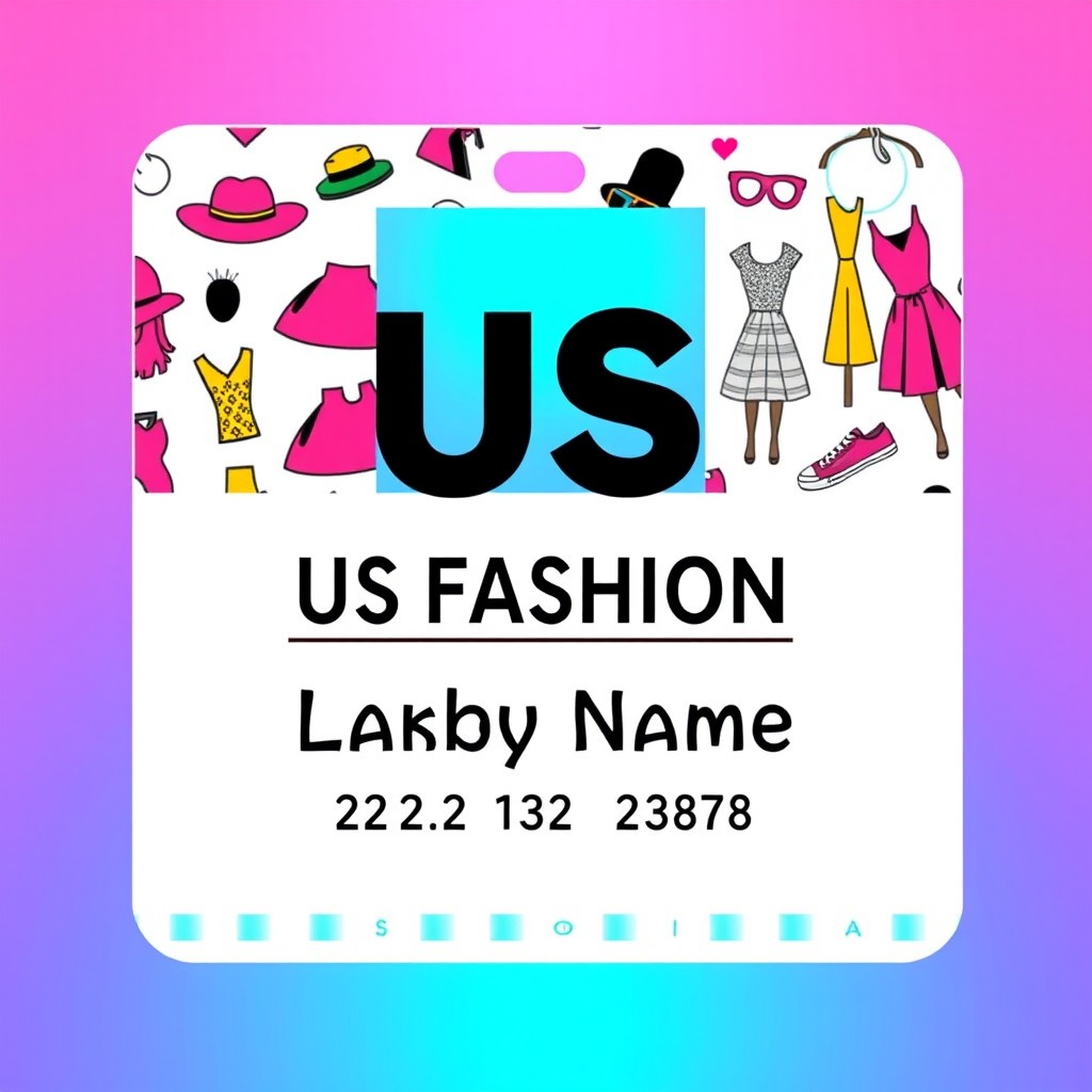 A US fashion inspired ID card, showcasing vibrant and trendy designs reflecting the latest fashion trends