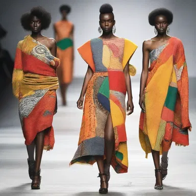 The fashion designer showcased a collection featuring bold and crude textiles inspired by raw beauty.