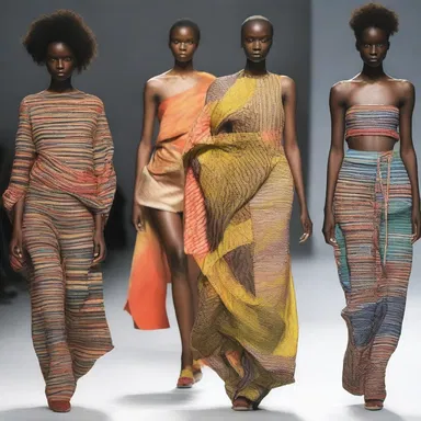The fashion designer showcased a collection featuring bold and crude textiles inspired by raw beauty.