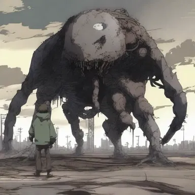 In the post-apocalyptic world of the anime series, the protagonist discovers a mysterious creature that feeds on crude oil and becomes a threat to humanity.