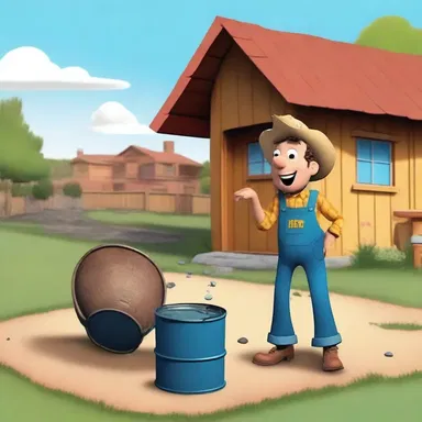 In the animated sitcom, the main character accidentally spills a barrel of crude oil in his backyard, leading to hilarious mishaps and adventures.
