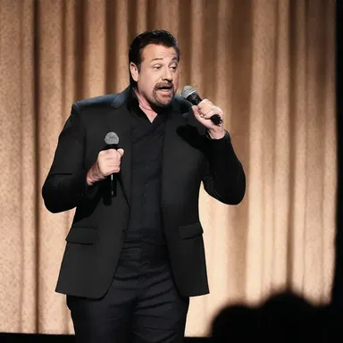 The comedian's crude humor left the audience in stitches.