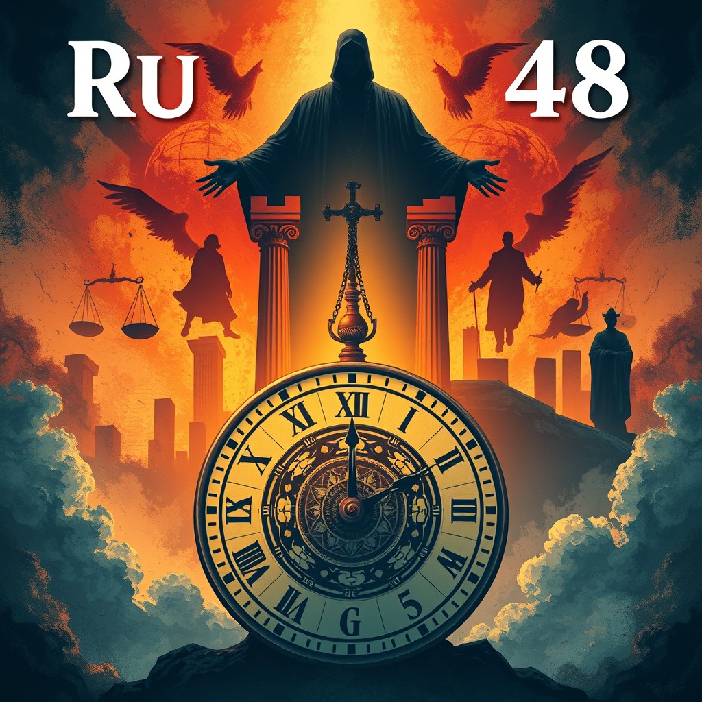 A visually striking conceptual illustration depicting the 'Rule of 48' which encompasses elements of power dynamics and influence