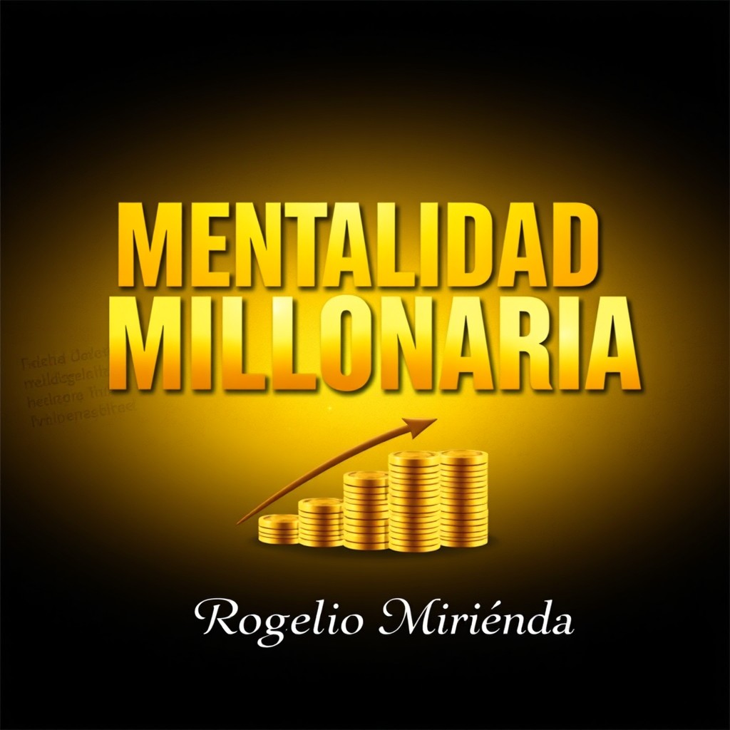 A professional eBook cover for the title "Mentalidad Millonaria" by author Rogelio Miranda